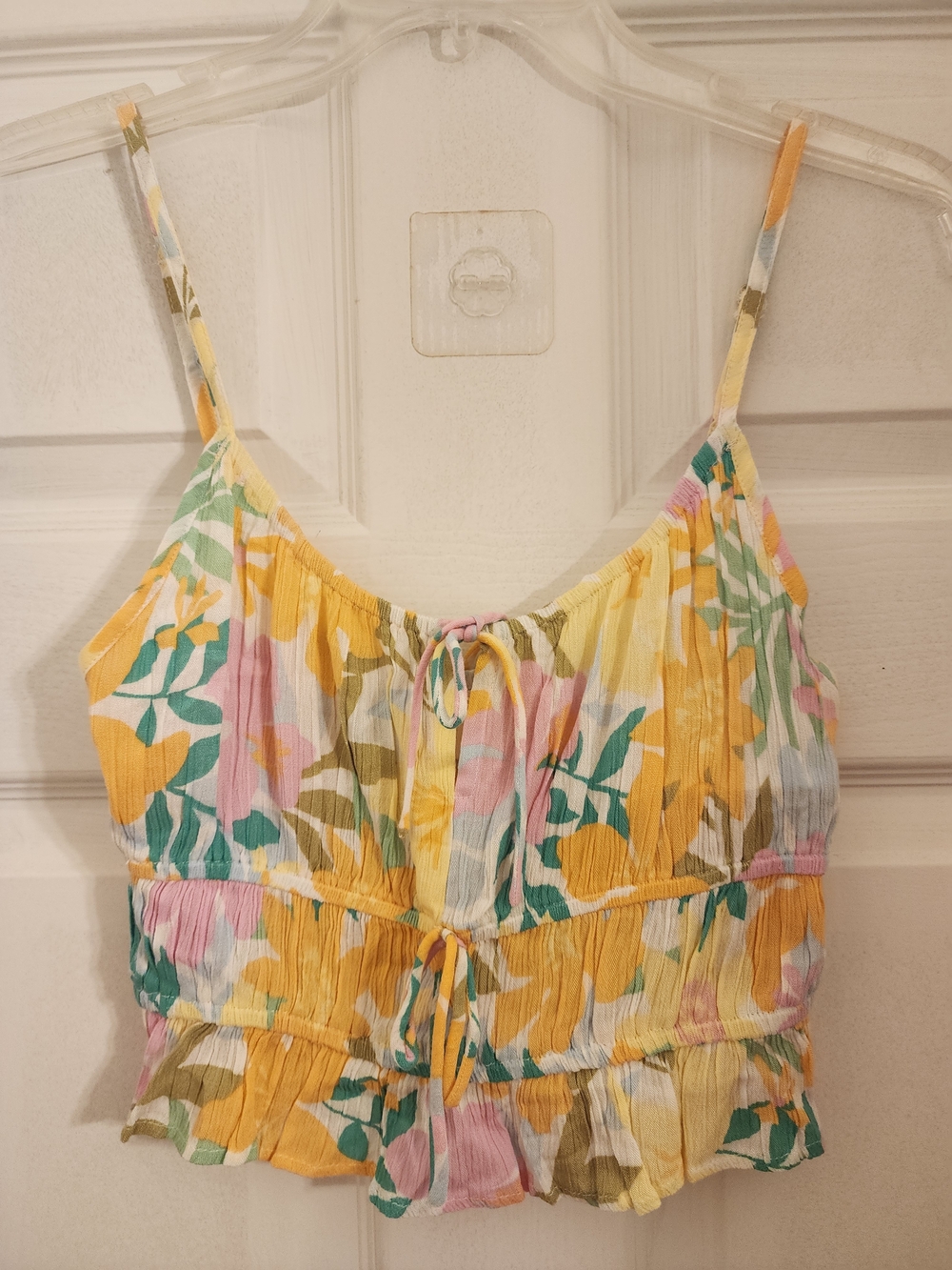 Billabong Yellow Pink & Green Floral Smocked Camisole